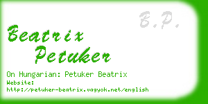 beatrix petuker business card